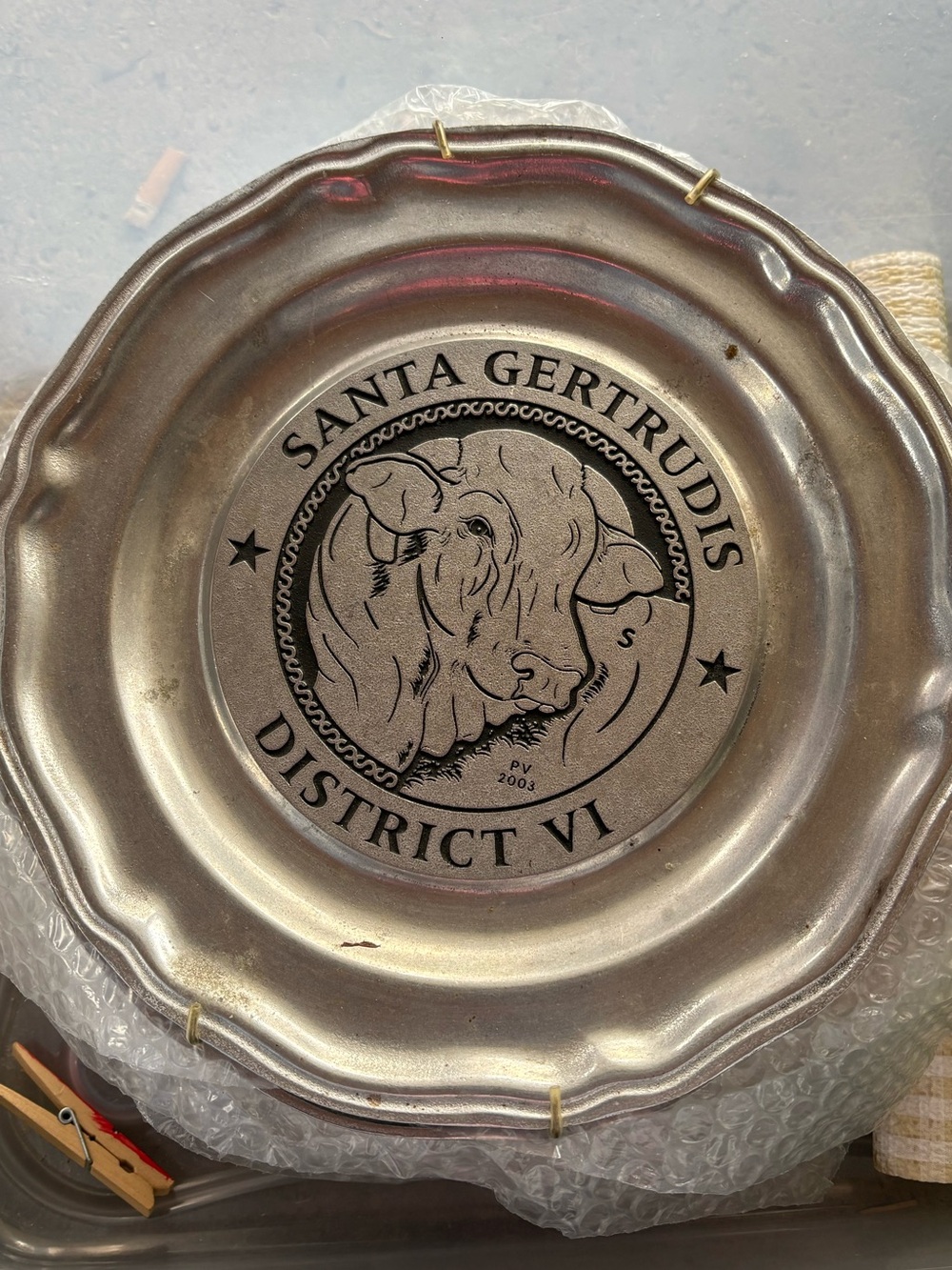 Santa Gertrudis District VI Decorative Pewter Plate - Silver